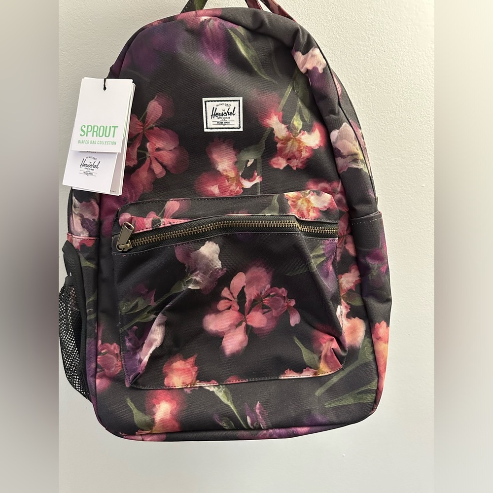 NWT Herschel Supply Company Watercolor Iris Diaper Bag with 13” laptop sleeve